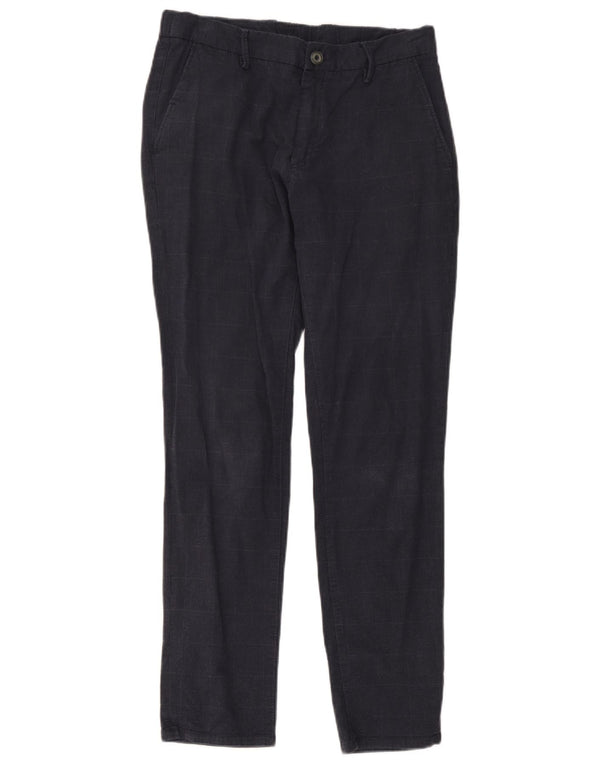 Massimo Dutti Herre Chinobukser EU 42 Large W32 L29 Navy Blue Check