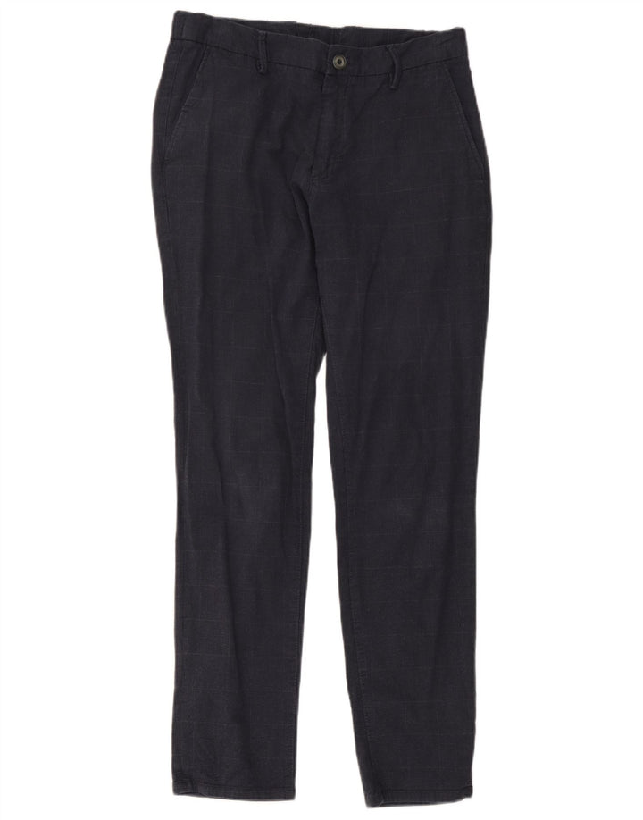 Massimo Dutti Herre Chinobukser EU 42 Large W32 L29 Navy Blue Check