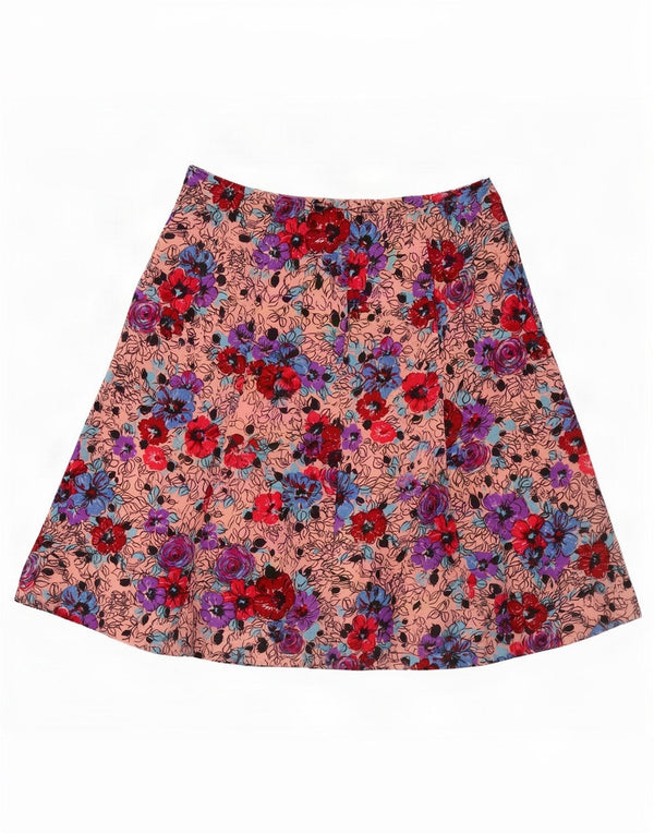 Vintage Dame A-Line nederdel IT 40 Small W27 Pink Floral