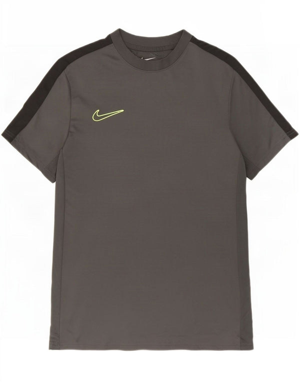 Nike Herre Dri Fit Slim T-Shirt Top Medium Grey Colourblock Polyester