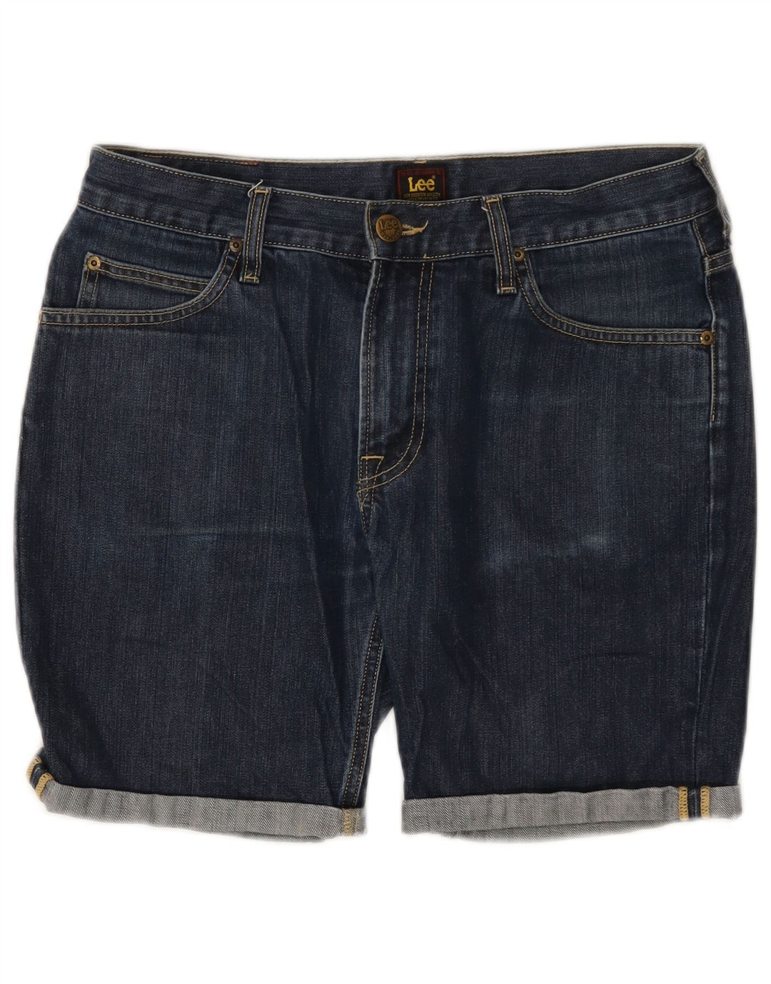 Lee Herre Rider Denim Shorts W31 Medium Navy Blue Bomuld