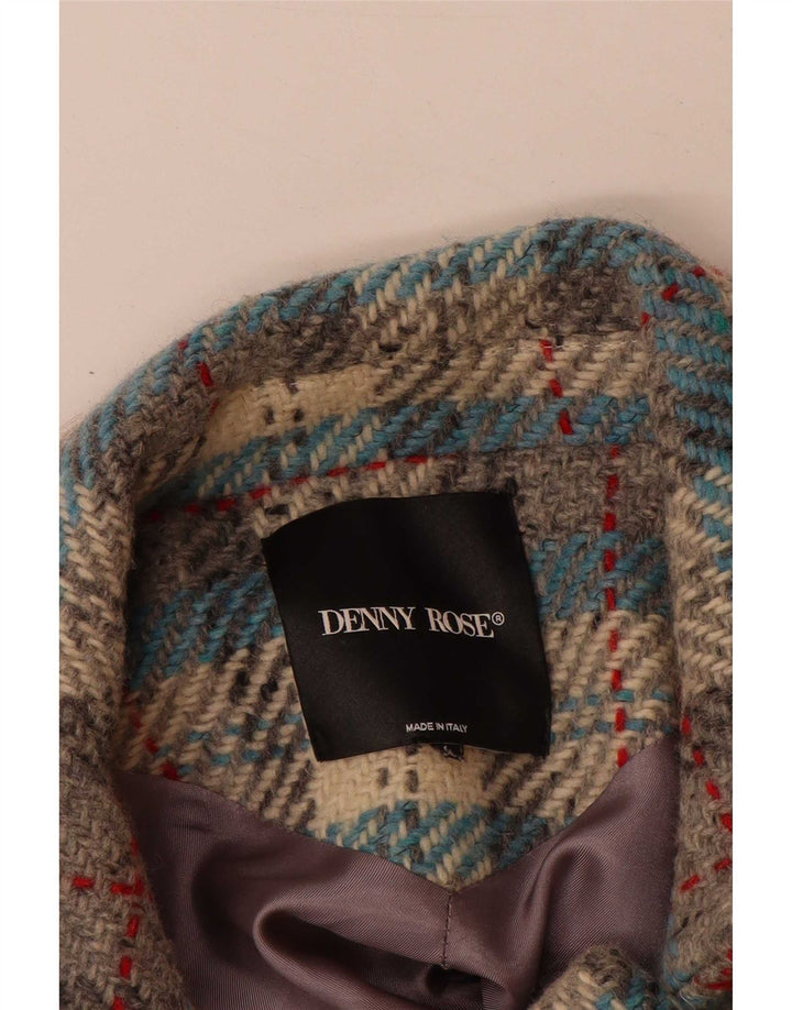 Denny Rose Dame Dobbeltradet Frakke UK 8 Small Multicolored Check