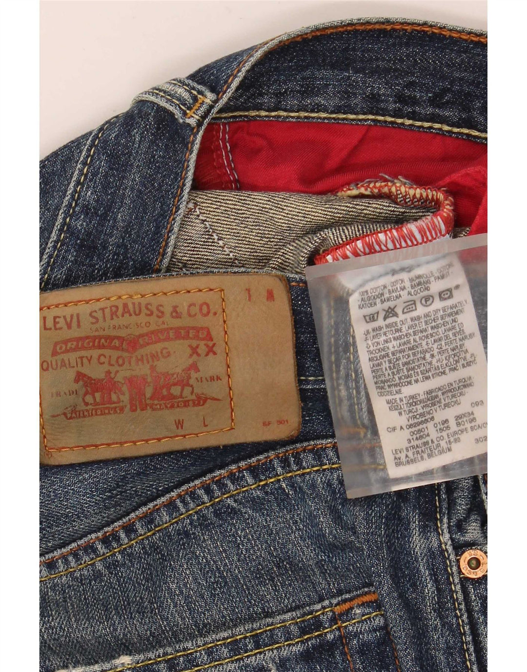 Levi's herre nødlidende jeans med brede ben W29 L34 blå bomuld