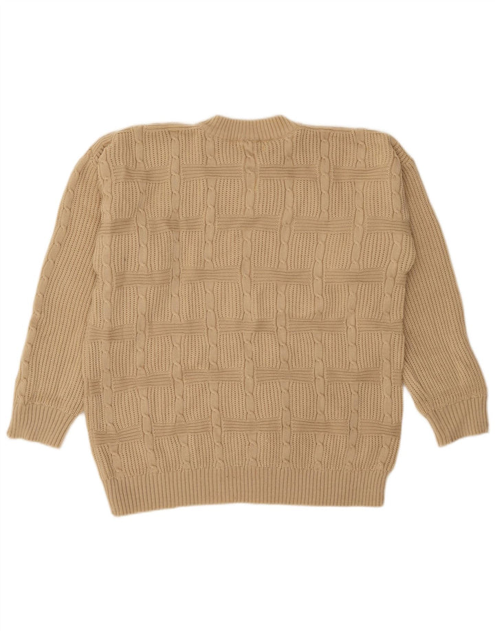 Vintage Herre Crew Neck Jumper Sweater IT 50 Medium Beige Akryl