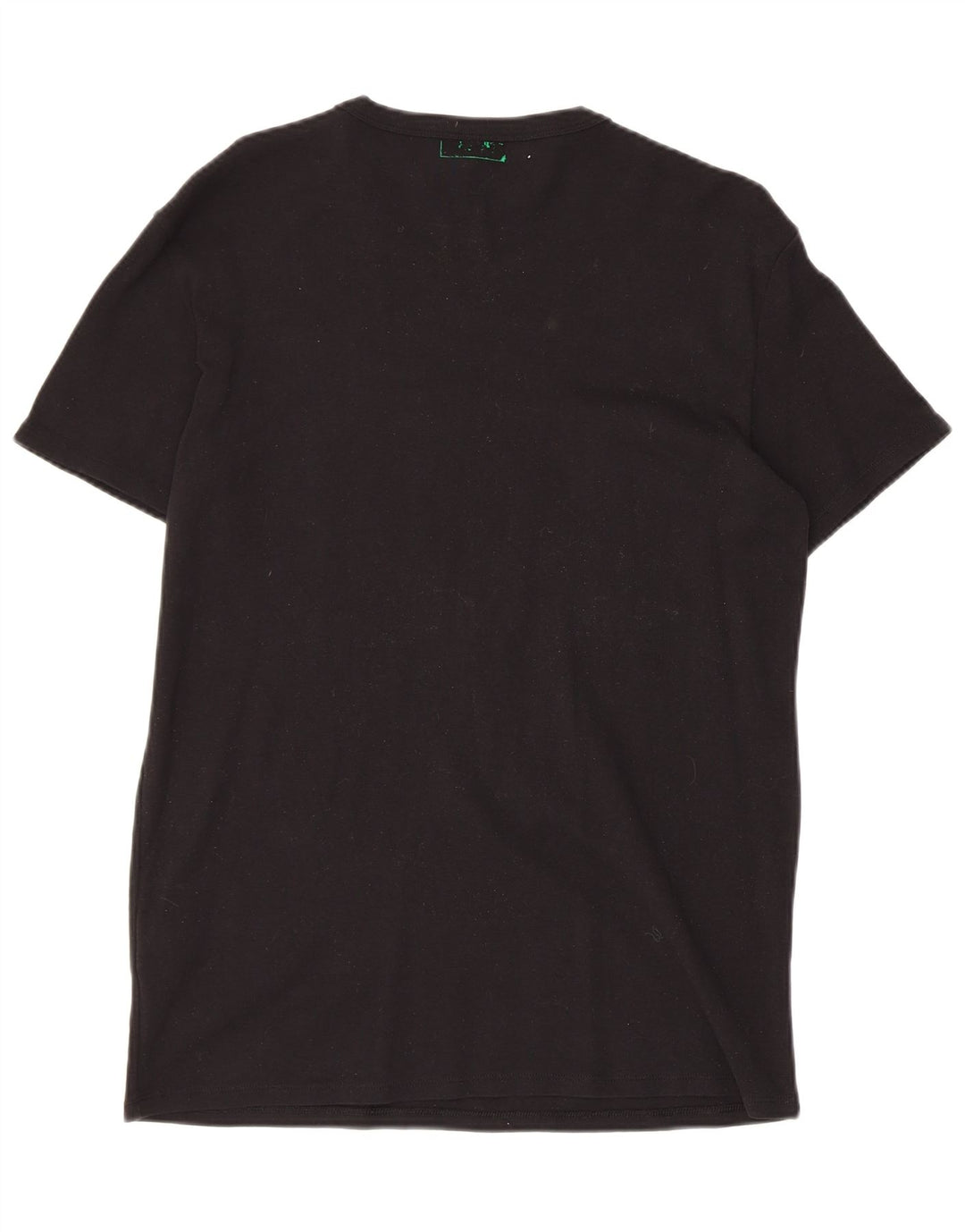 BENETTON Mens Graphic T-Shirt Top XL Black Cotton