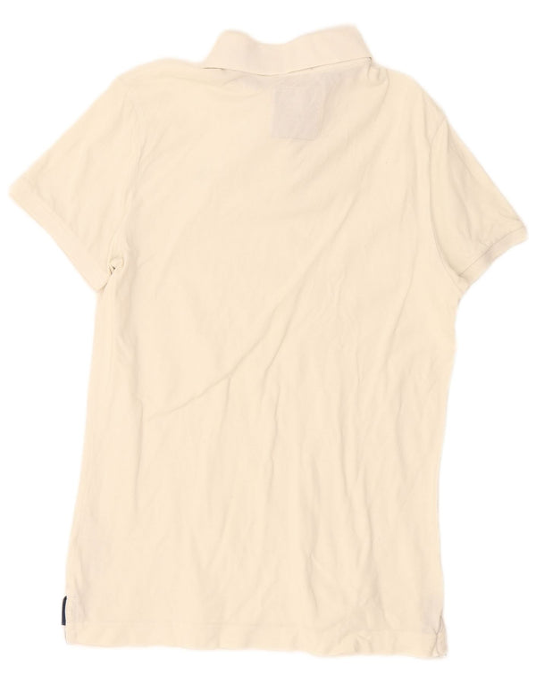 Abercrombie & Fitch Muscle Polo Shirt til mænd Large Off White Bomuld