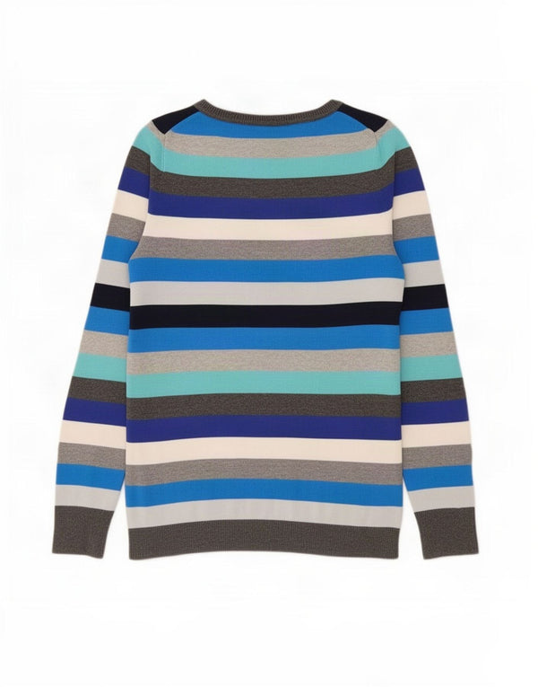 Gap Womens Boat Neck Jumper Sweater UK 12 Mellem blå stribet bomuld