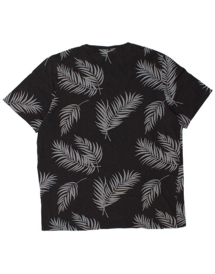 Puma Herre T-Shirt Top Stor Sort Blomster Bomuld