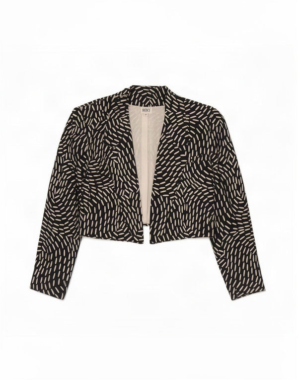 Roxy kvinders abstrakt mønster Bolero jakke EU 40 Medium Sort Silke