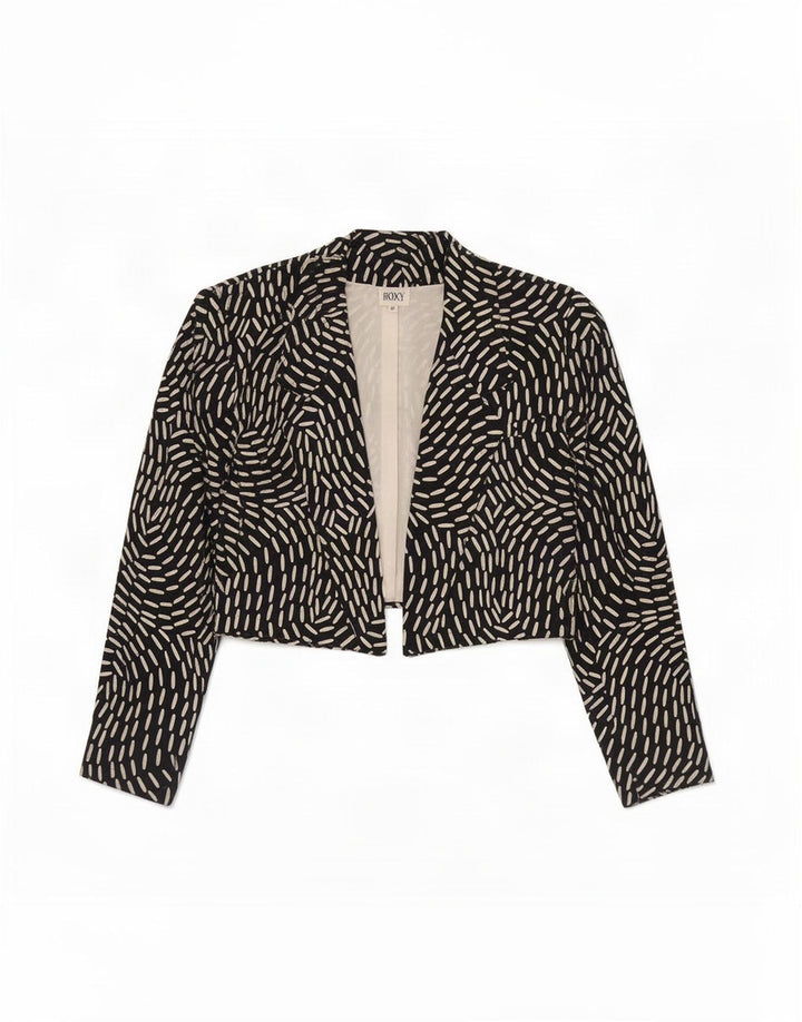 Roxy kvinders abstrakt mønster Bolero jakke EU 40 Medium Sort Silke