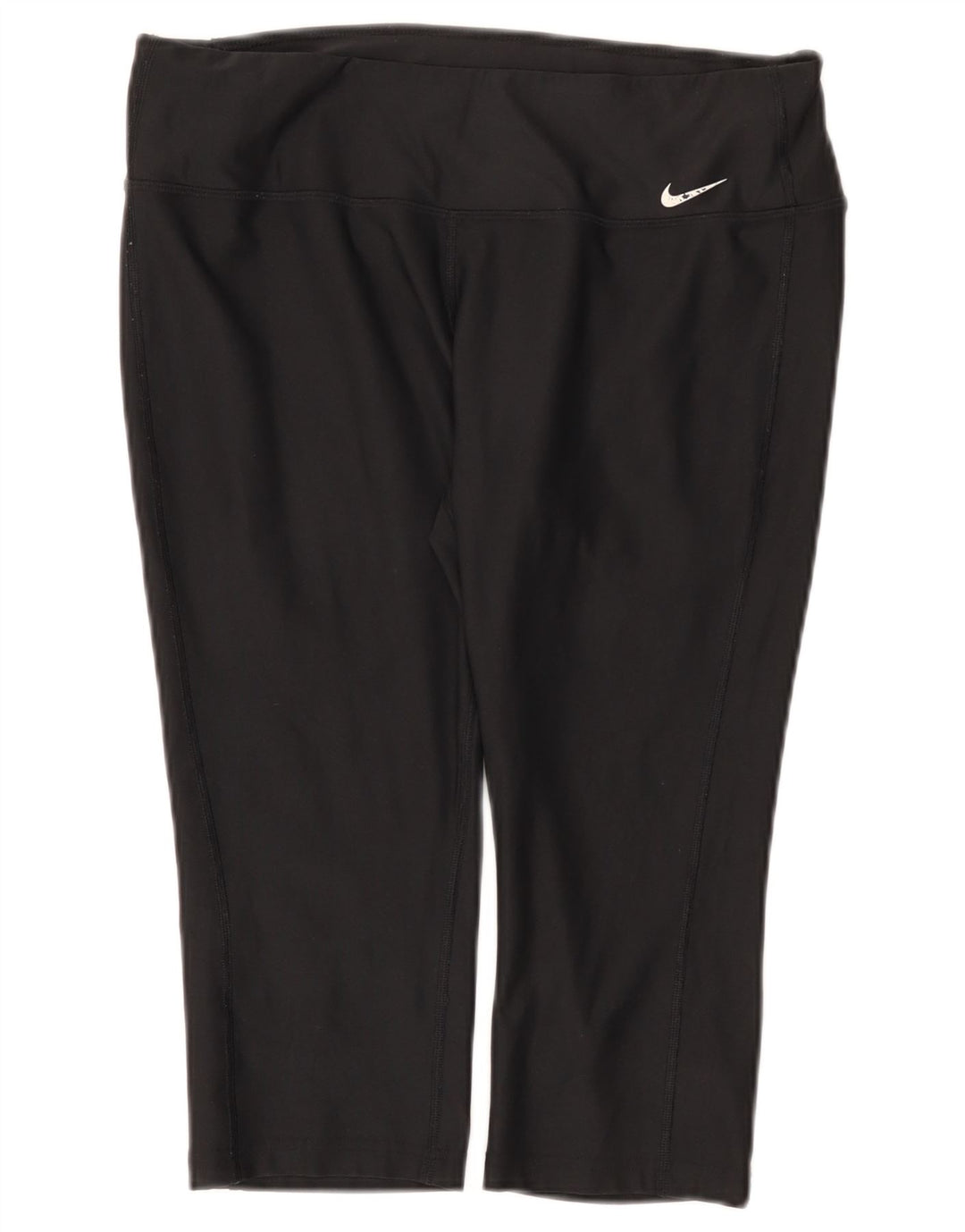 Nike Dame Capri Leggings UK 14 Large Black Polyester Sports
