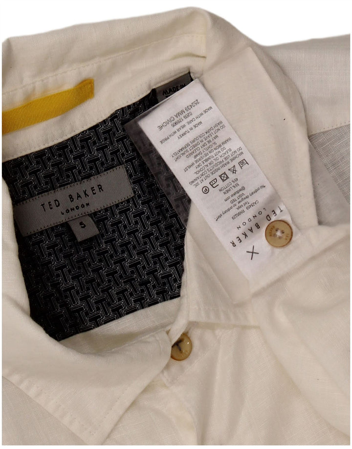 TED BAKER Kortærmet herreskjorte str. 5 XL Hvid hør