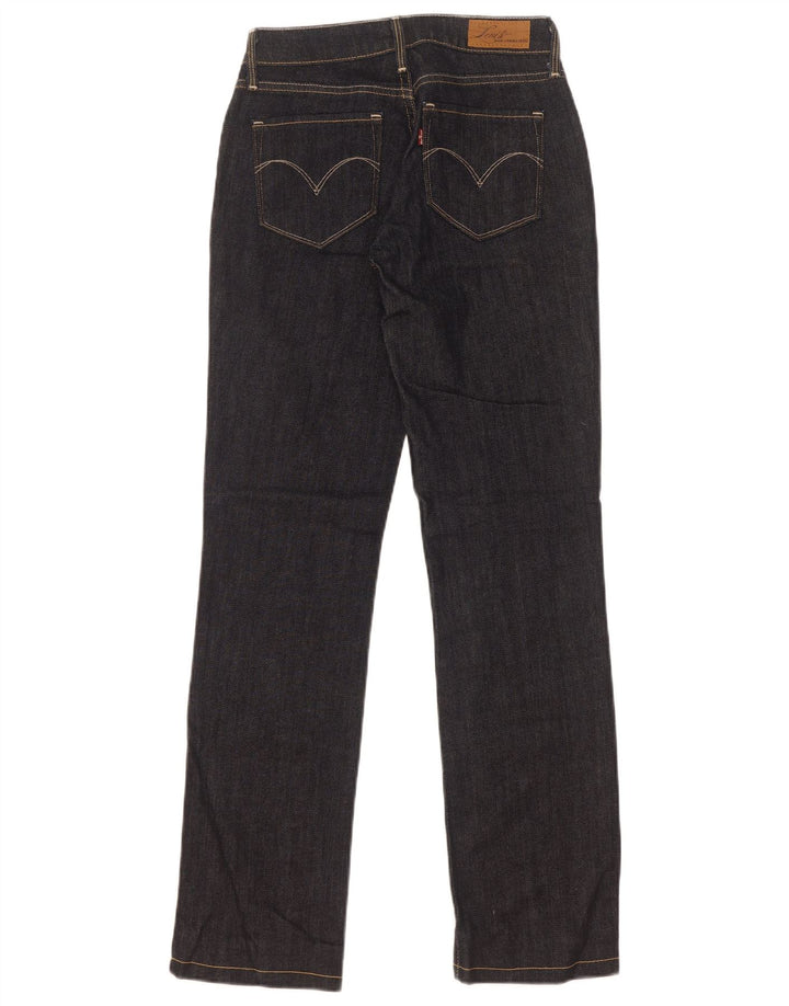 Levi's Womens Bold Curve Straight Jeans W25 L32 Sort Bomuld