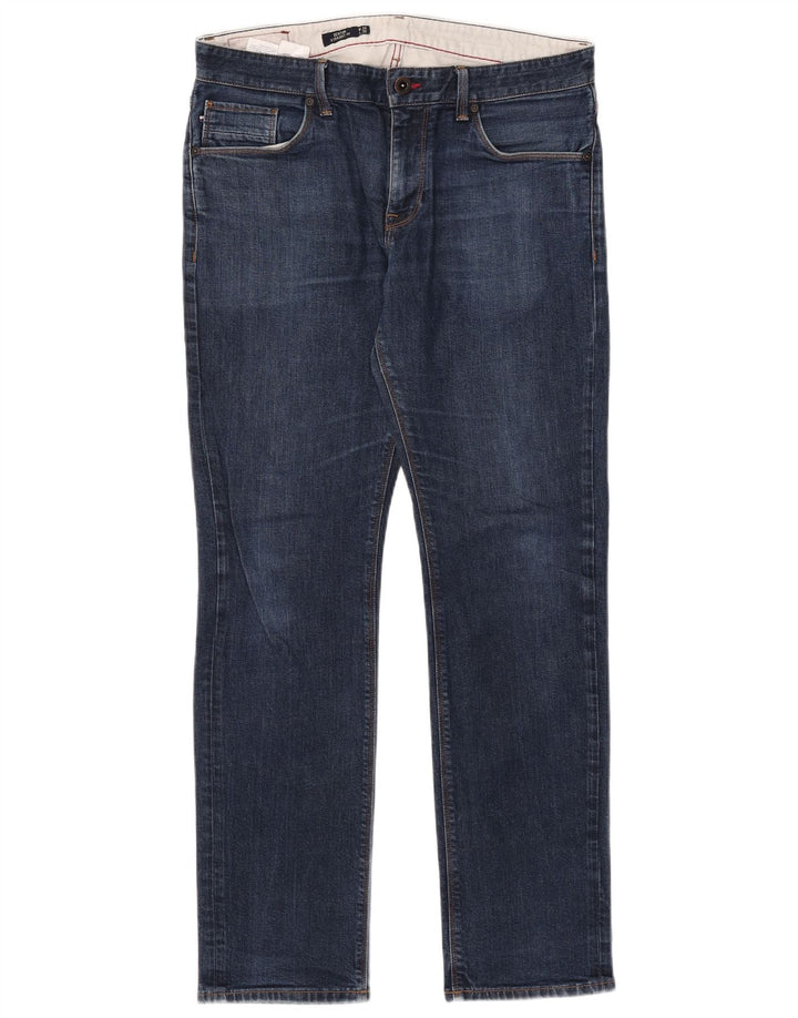 TOMMY HILFIGER Dame Denton Straight Jeans W34 L32 Blå Bomuld