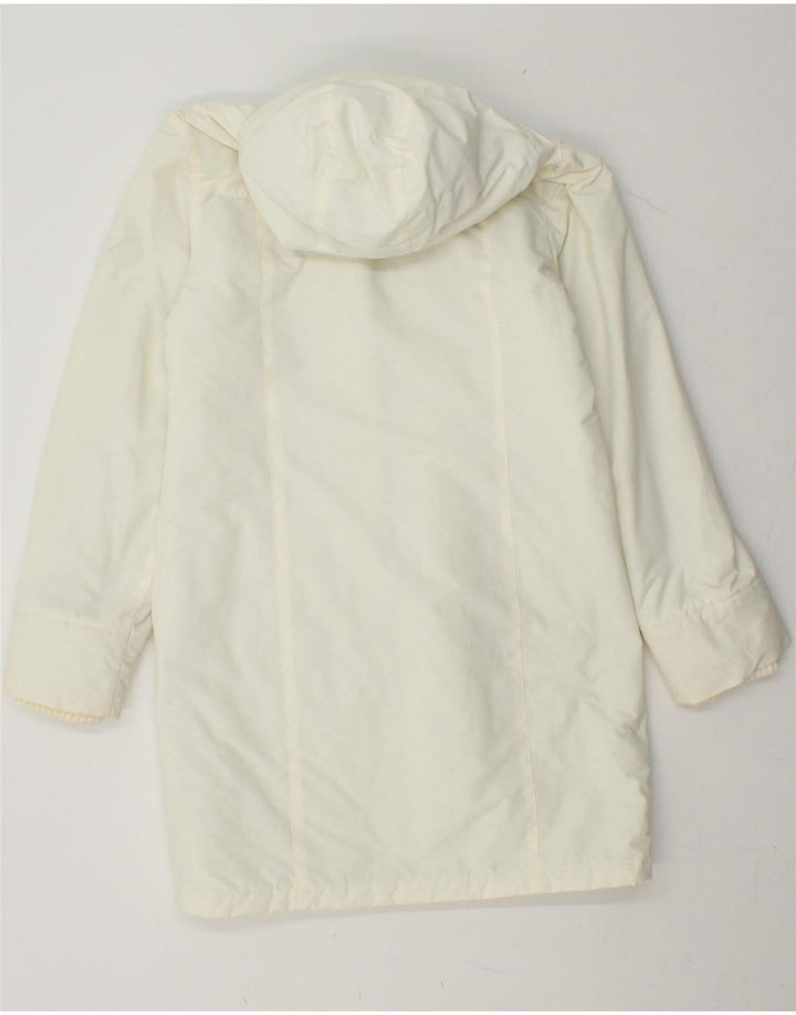 KANGAROOS Womens Hooded Windbreaker Coat UK 8 Small White Cotton Vintage Kangaroos and Second-Hand Kangaroos from Messina Hembry 