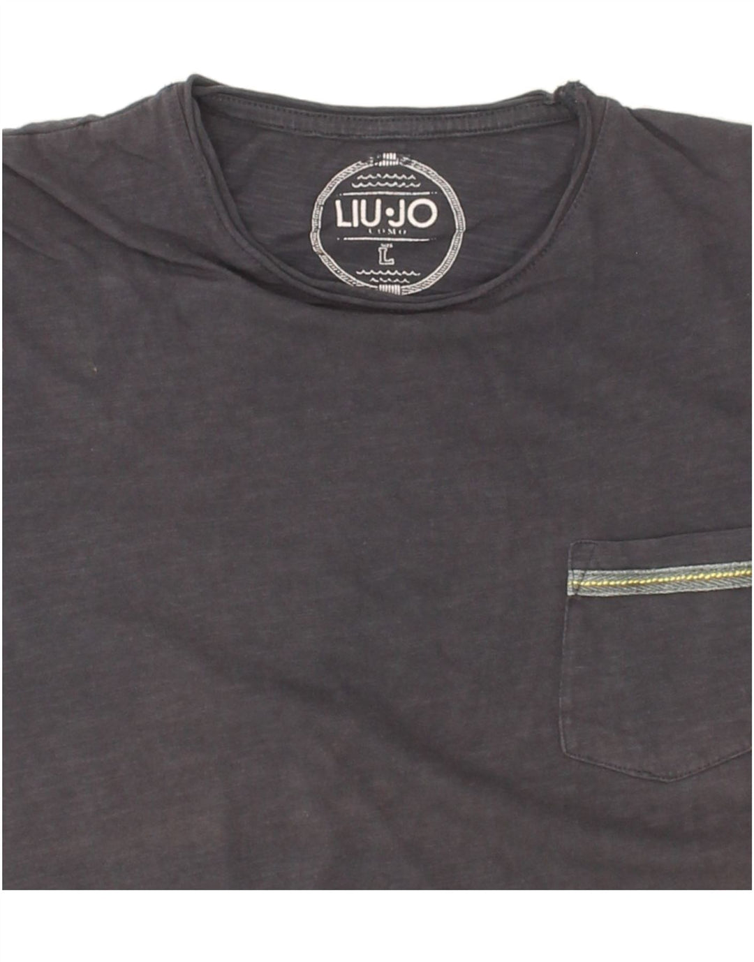 LIU JO Mens T-Shirt Large Grey Cotton Vintage Liu Jo and Second-Hand Liu Jo from Messina Hembry 