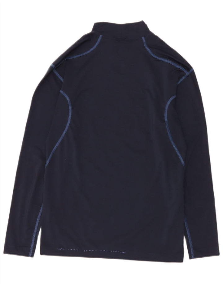 Nike Herre Dri Fit Top Langærmet UK 42/44 Large Navy Blue Polyester