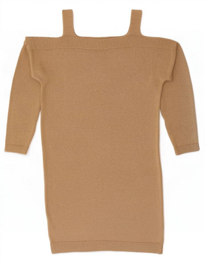 Massimo Dutti Dame Off Shoulder Jumper Dress UK 10 Small Beige
