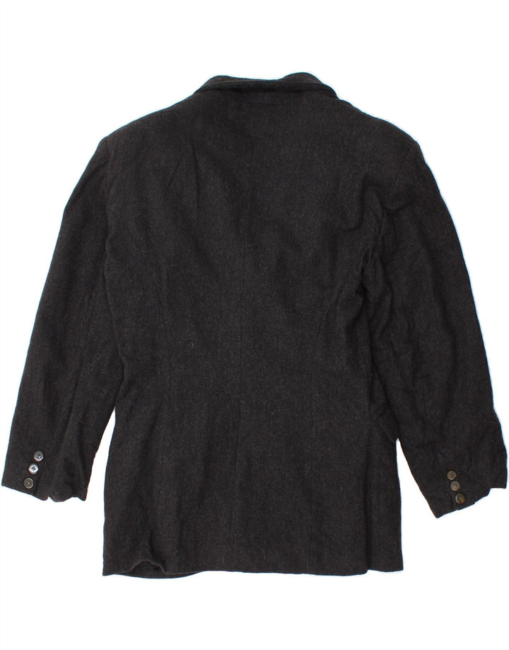 VINTAGE Womens Double Breasted Blazer Jacket IT 44 Medium Black Wool Vintage Vintage and Second-Hand Vintage from Messina Hembry 