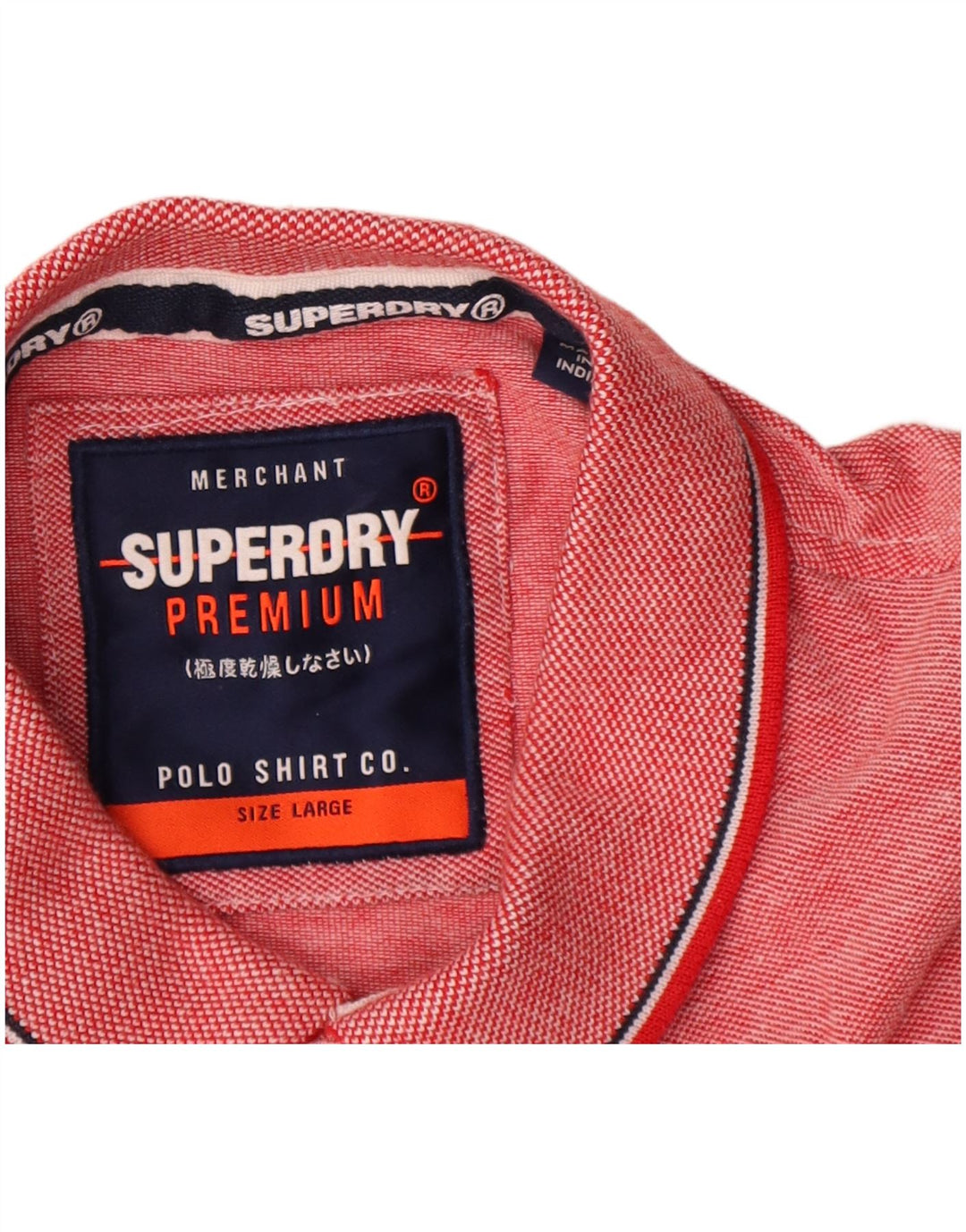 Superdry Polo Shirt til mænd, stor rød flækket bomuld