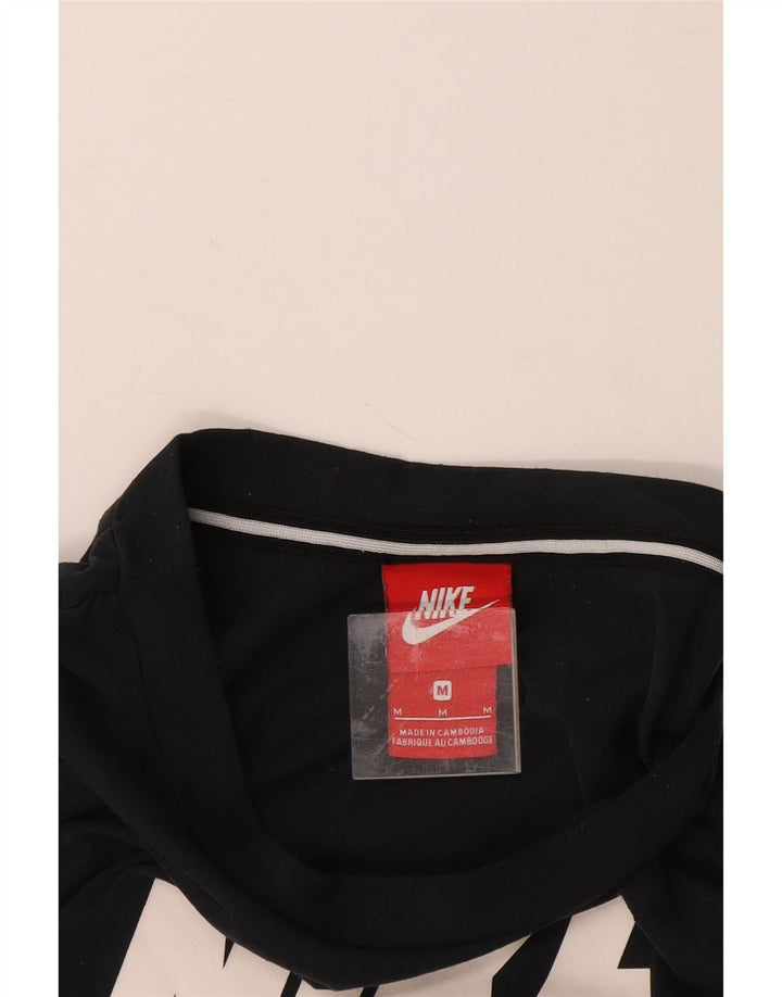 NIKE Grafisk T-shirt top til kvinder UK 14 Medium Navy Blue