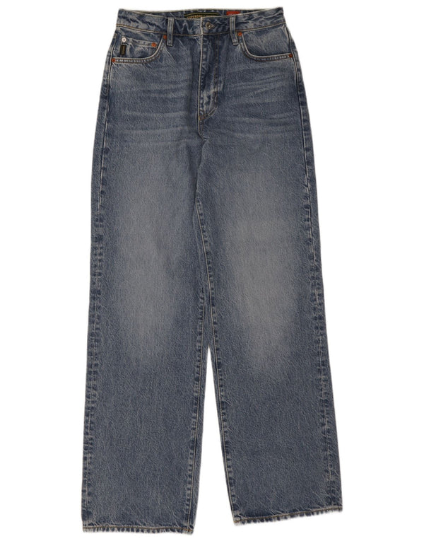 Superdry højtaljede jeans med brede ben til kvinder W28 L32 blå bomuld
