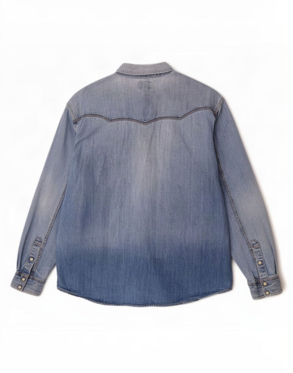 Wrangler Herre Casual Denim Shirt XL Blå Bomuld