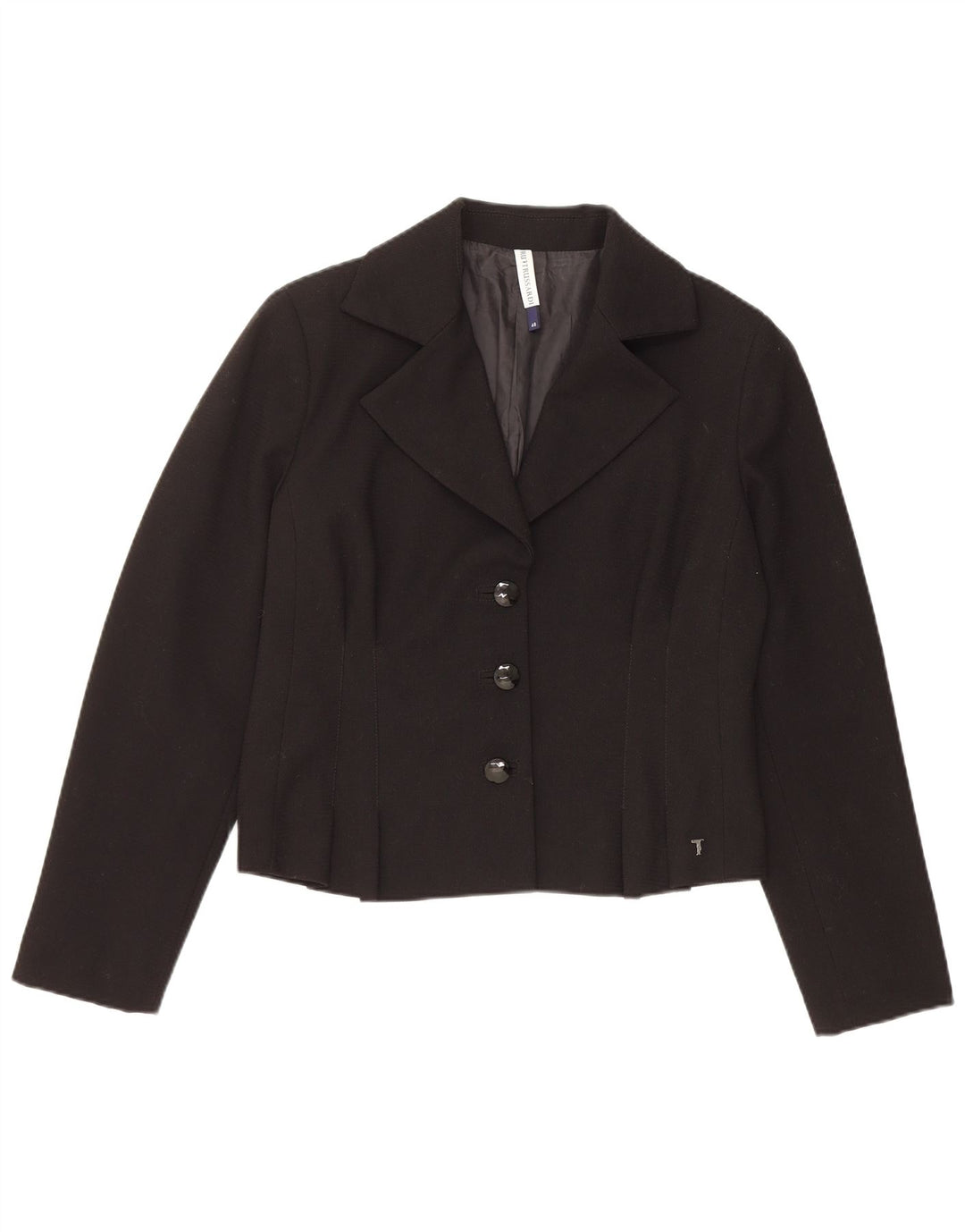 Trussardi Dame 3 Button Blazer Jacket IT 48 XL Sort Polyester