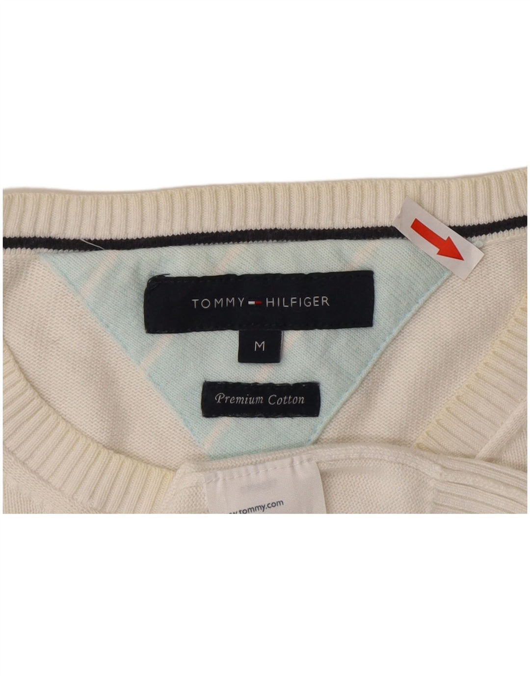 Tommy Hilfiger Herre Crew Neck sweater Medium White Bomuld