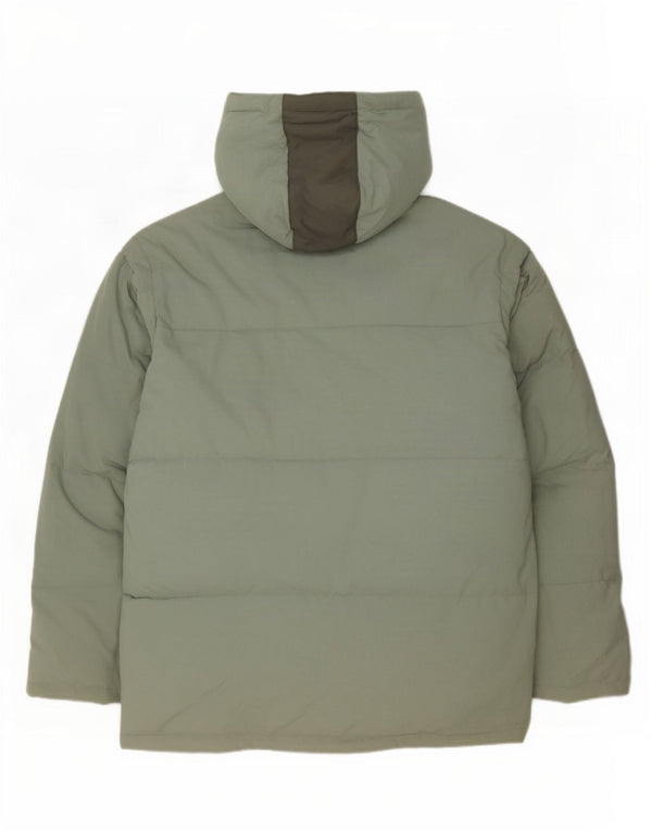 Fila Herre hættepolstret jakke UK 44 2XL Grøn Colourblock Polyamid