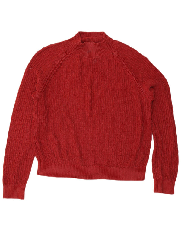 Fat Face Womens Loose Fit Turtle Neck Jumper Sweater UK 12 Medium Red