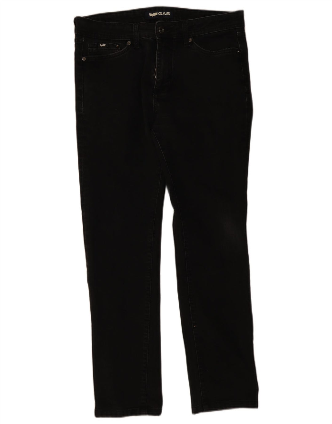Gas Straight Jeans til mænd W34 L29 Sort bomuld