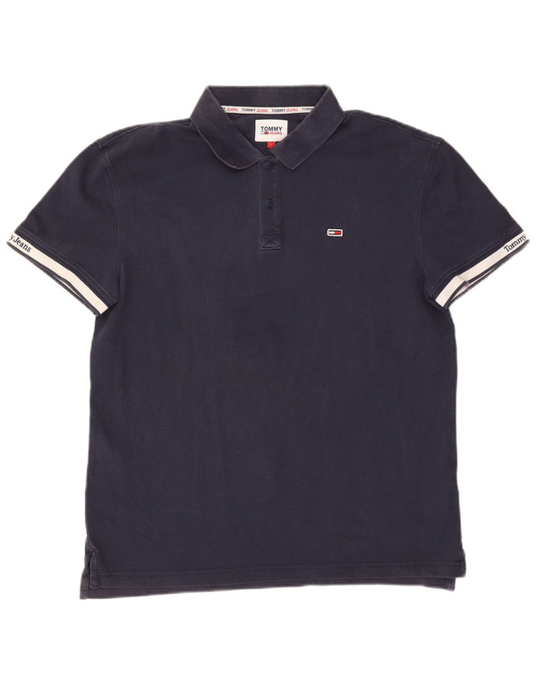 Tommy Hilfiger Herre poloshirt Stor marineblå Colourblock Bomuld