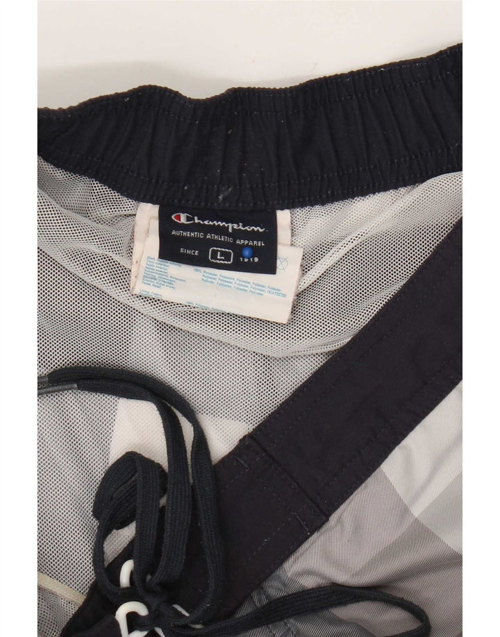 Champion Badeshorts til mænd, store grå ternet polyester