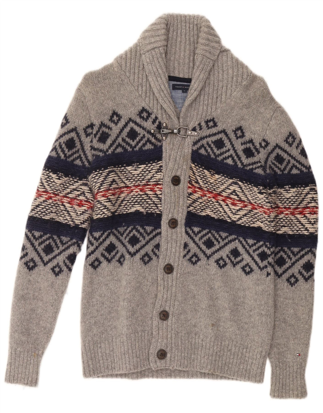 TOMMY HILFIGER Cardigantrøje til drenge 15-16 år Grey Fair Isle