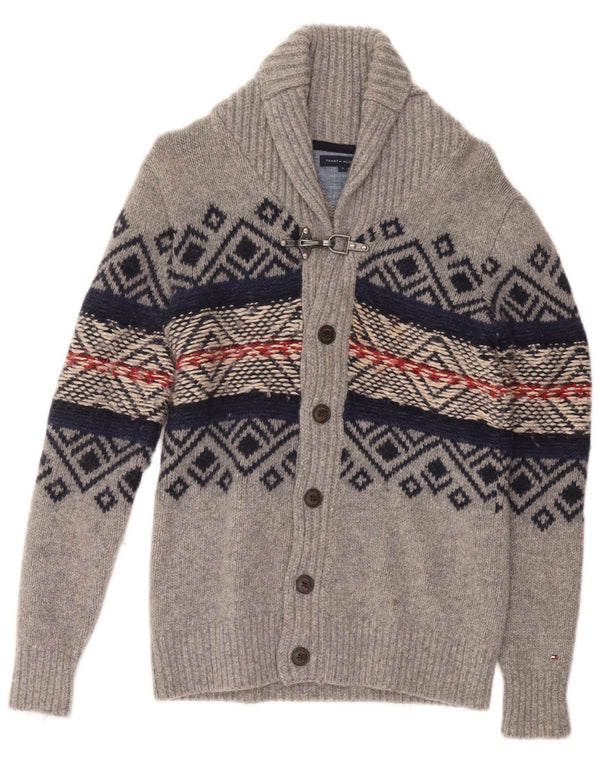 TOMMY HILFIGER Cardigantrøje til drenge 15-16 år Grey Fair Isle