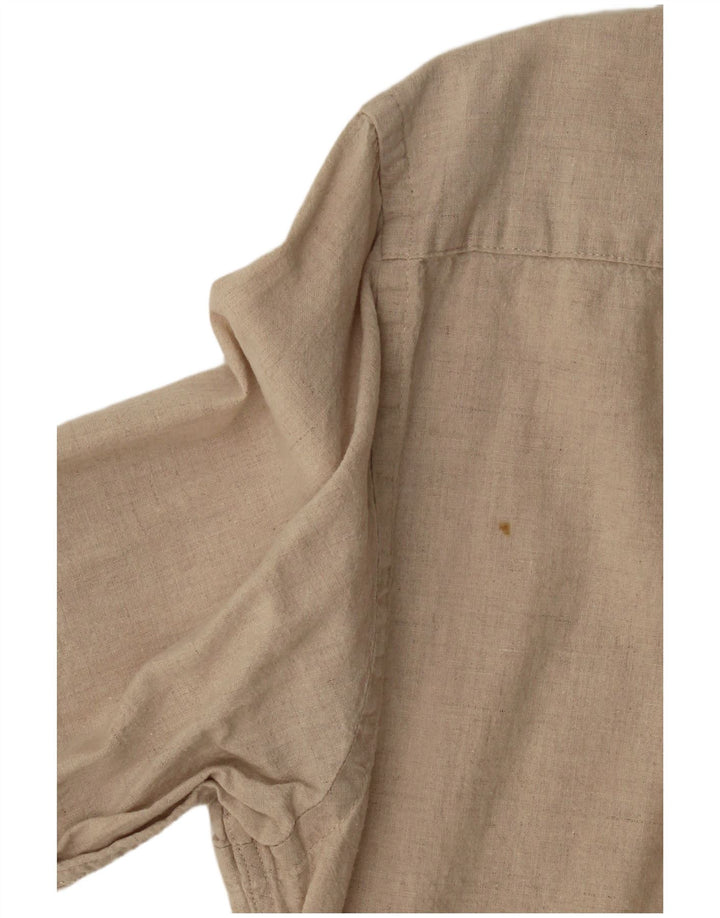 Zara Herre Slim Fit skjorte Medium Beige Linned