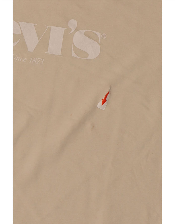 Levi's Grafisk T-shirt top til kvinder, stor beige bomuld