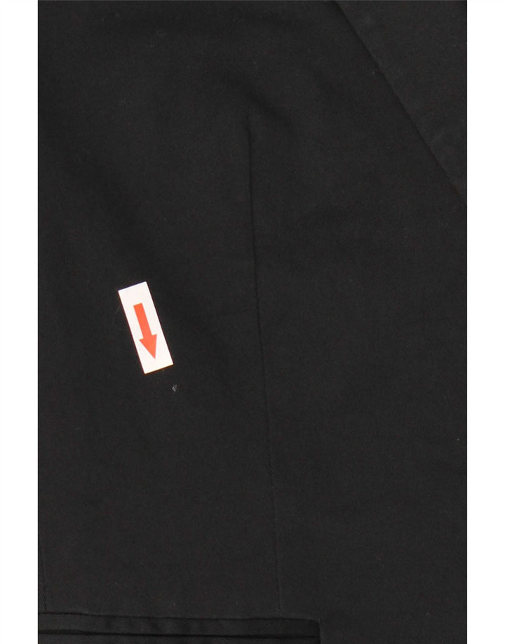Zara Dame 1 Knap Blazer Jakke UK 12 Medium Sort Bomuld