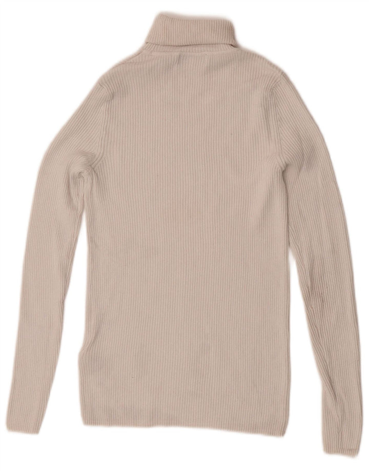 Marks & Spencer Dame Strik Roll Neck Top Langærmet UK 10 Small Off White