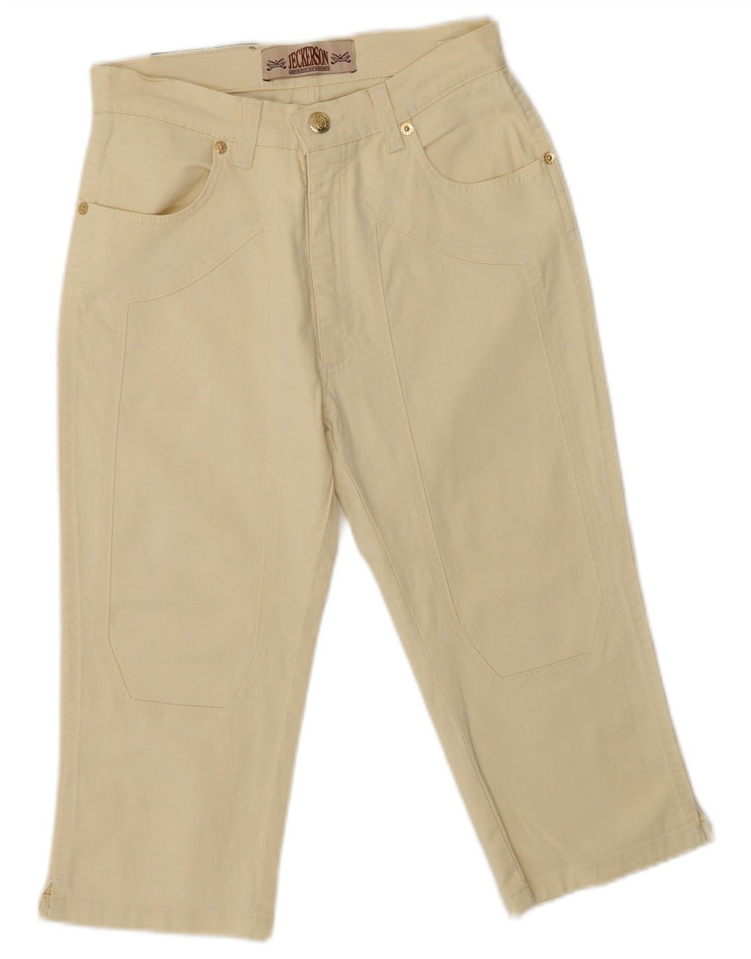 JECKERSON Womens Capri Trousers Size 40 Small W26  Yellow Cotton