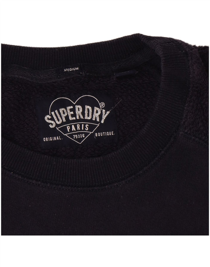 Superdry Graphic Sweatshirt Jumper UK 14 Medium Marineblå Bomuld