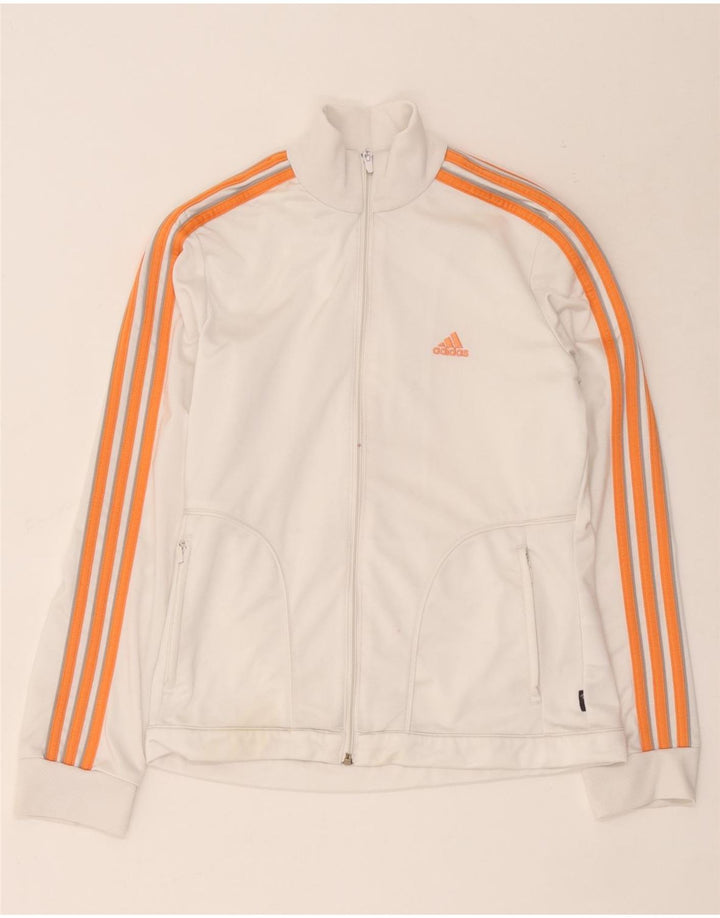 Adidas træningsdragt topjakke til kvinder UK 14 Medium White Polyester