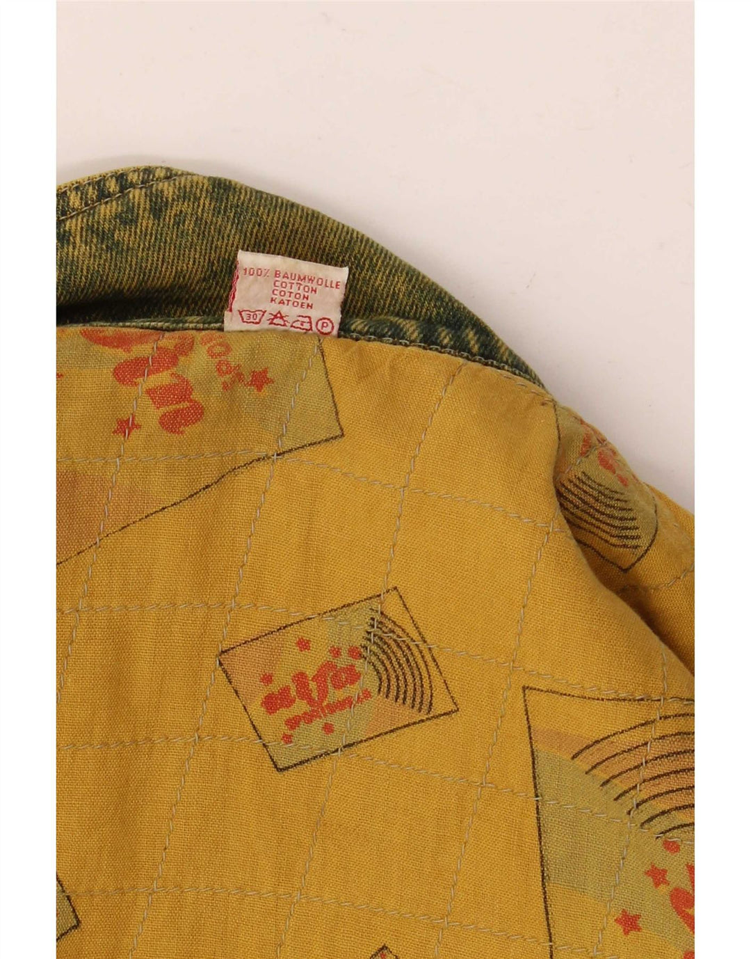 Ulfa Herre Loose Fit denimjakke UK 38 Medium Gul Bomuld 80'erne