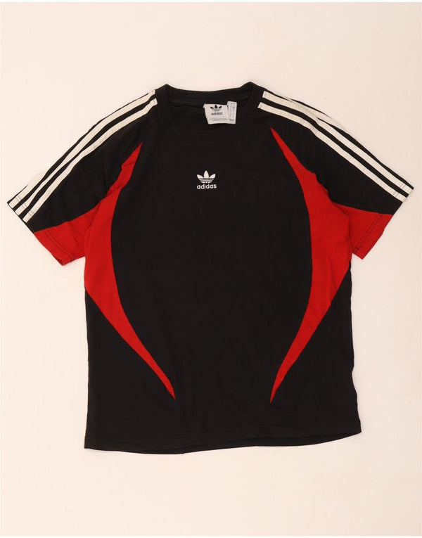 Adidas Herre T-Shirt Top Lille Sort Colourblock Bomuld