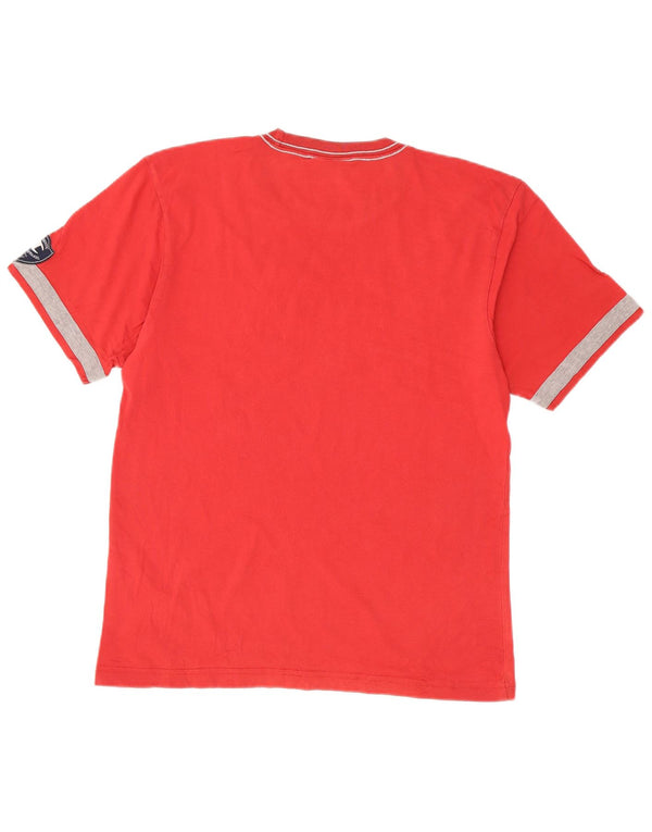 Champion Herre Milano Grafisk T-Shirt Top Stor Rød Bomuld
