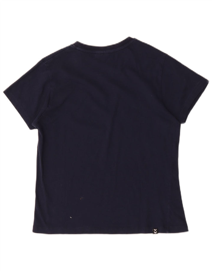 Hummel Dame Grafisk T-Shirt Top UK 14 Medium Navy Blue