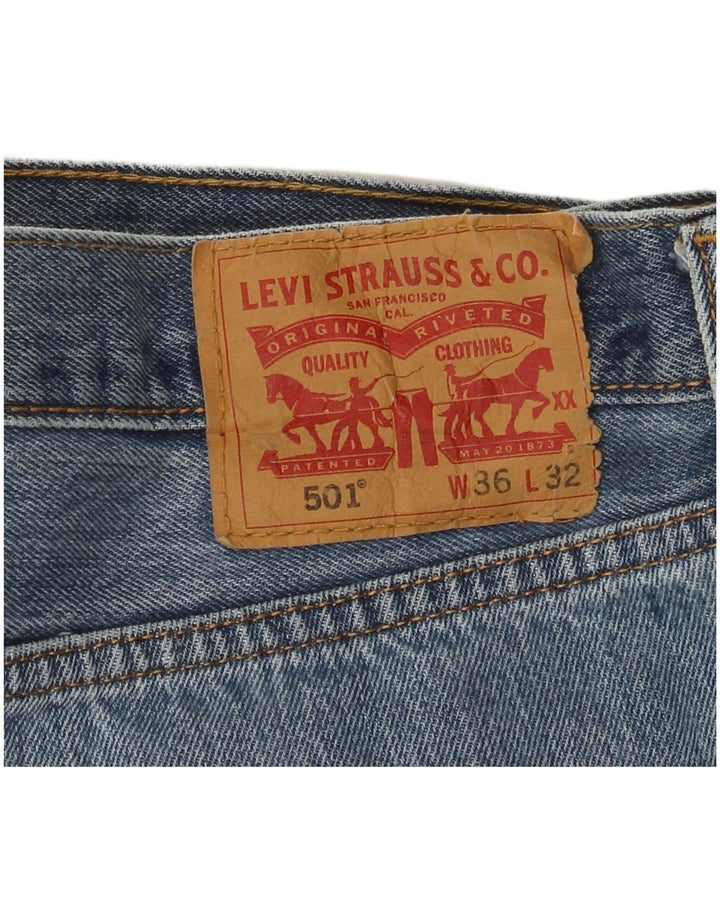 Levi's Herre 501 lige jeans W36 L32 blå bomuld