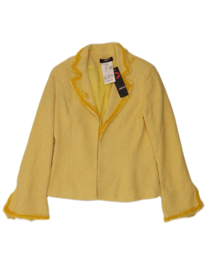 Morgan Dame Blazer Jacket UK 12 Medium Gul Bomuld