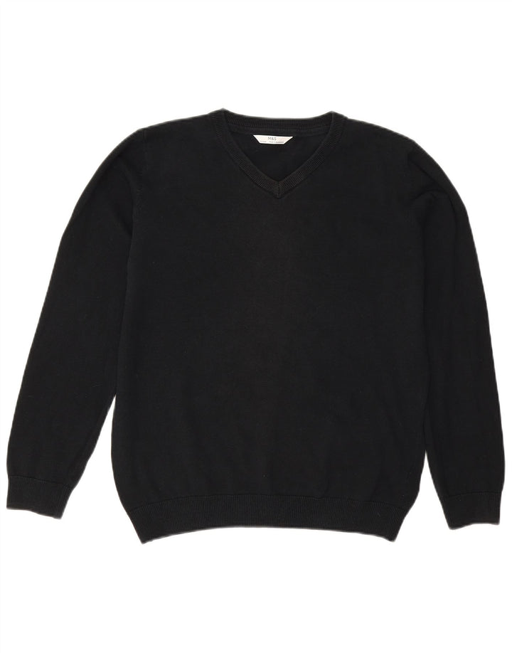 Marks & Spencer Boys V-hals sweater 13-14 år sort bomuld